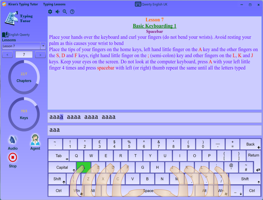 Kiran's Typing Tutor